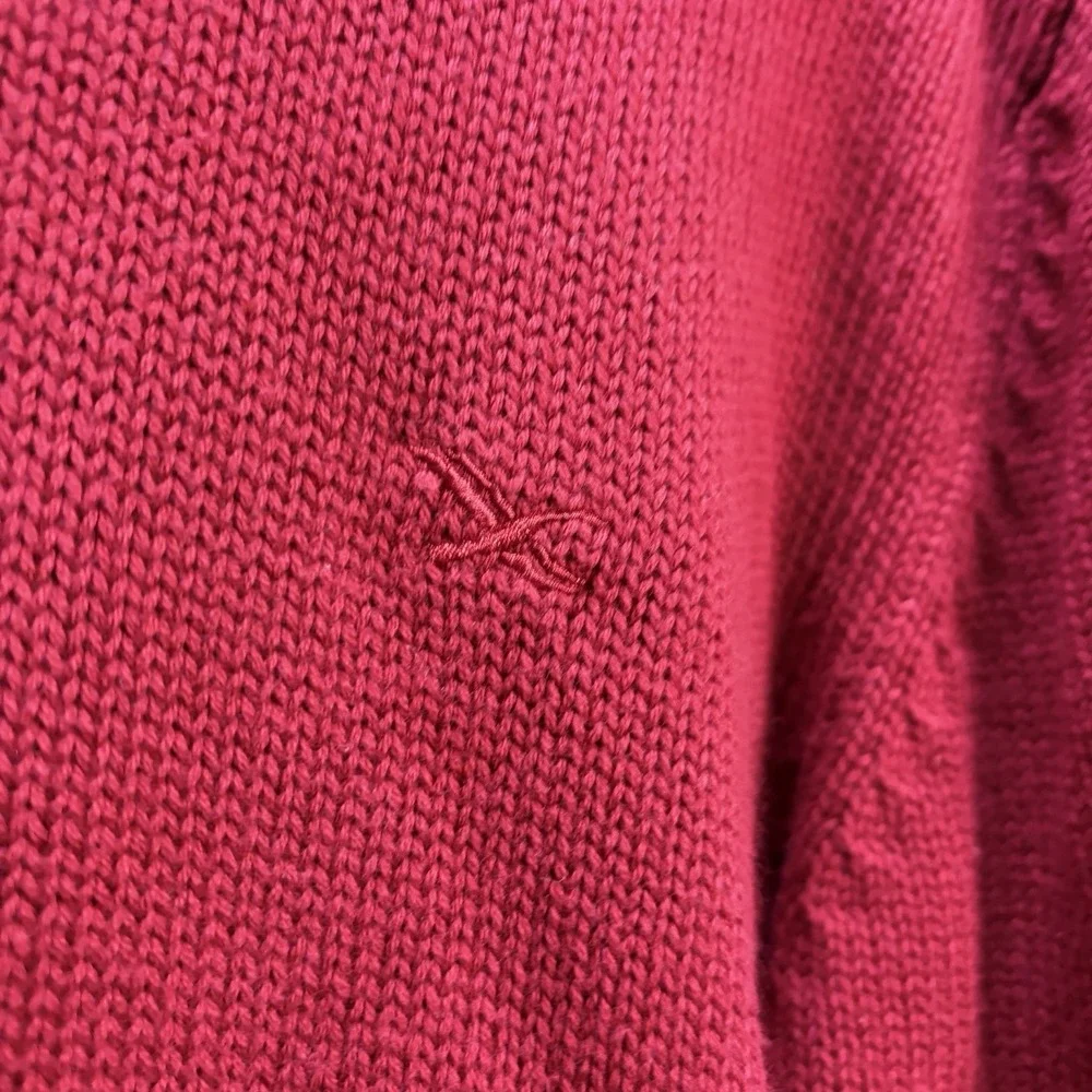 Eddie Bauer Sweater Men's XL Red Cotton Ribbed Knit Crew Neck Pullover Warm - Picture 5 of 8
